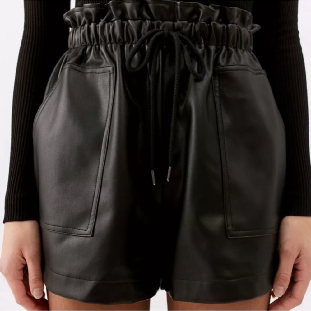 UO Faux Leather Pull On‎ Drawstring Shorts